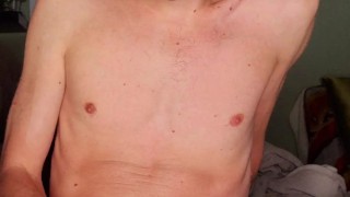 Twink showing ass and dick on couch