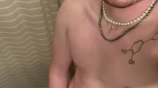 Tattooed Jock Jackoff after practice 