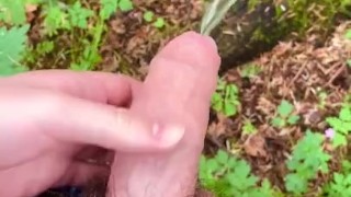 Horny Lad Pissing In The Forest