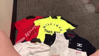 Filthy Asian Slut double penetrated & squirted in a mall fitting room INTENSE ORGASM 