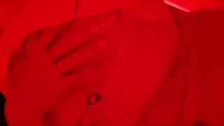 Girl caresses herself in the restroom of a nightclub
