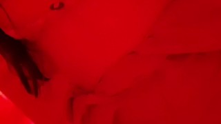 Girl caresses herself in the restroom of a nightclub