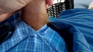 Hairy ginger stroking that cock 