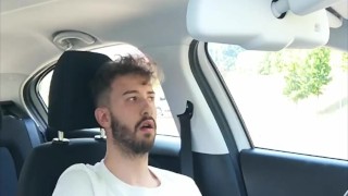 Jerking off my huge cock in a public car park