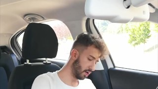 Jerking off my huge cock in a public car park