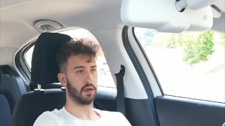 Jerking off my huge cock in a public car park