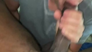 Sucking A Huge Black Cock Until I Swallow His Load & Bust My Huge Load