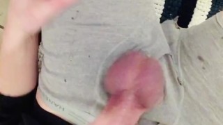Cumming on the bathroom floor