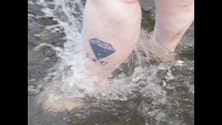 Walking through water