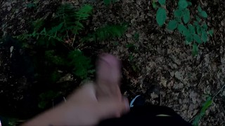 Teen Boy Jerking off and cum in The Forest
