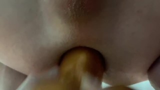 Sissy femboy taking bad dragon dildo in tight hole