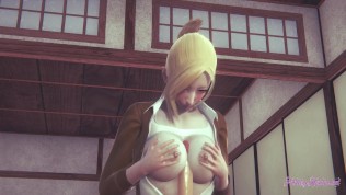 Attack on titans Hentai 3D – Annie Blowjob, Boobjob and Fucked in a tatami.