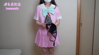 Tバックピンクセーラー服でノーブラノーパン生着替え下着紹介❤️