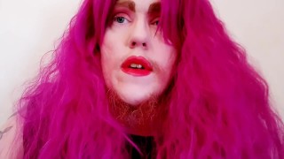 Queer Trans Boy in Drag Gives You JOI CEI Masturbates in Fishnets