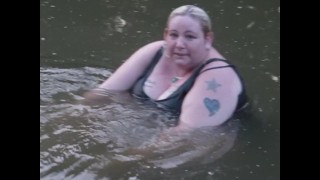 swimming in the river
