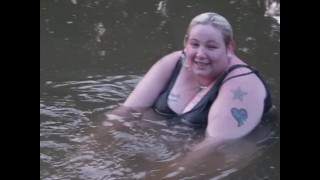 swimming in the river