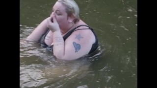 swimming in the river