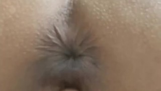 Slow ride on fat dildo