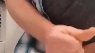 Jerking off a load after work, big Cumshot, Fab Flip