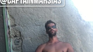 CaptainMarsias jerks off at the beach