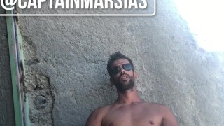 CaptainMarsias jerks off at the beach