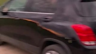 Public risky blowjob right beside the highway 