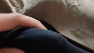 Edging and ball squeezing in boxer briefs ends in cum fountain