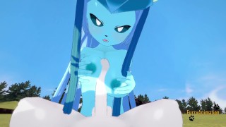 Pokemon Hentai Furry - POV Glaceon boobjob and fucked by Cinderace