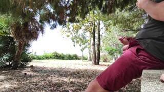 I pull out my cock in front of a girl in the public park and she helps me cum Dick flash MissCreamy