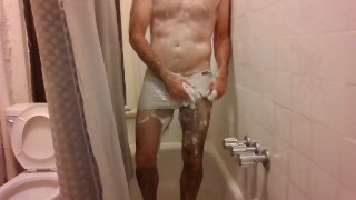 Big cock tease in shower