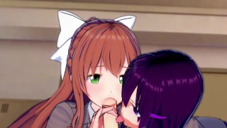 Yuri and Monika share a cock in the club! (POV) (3D Hentai) (Doki Doki Literature Club)