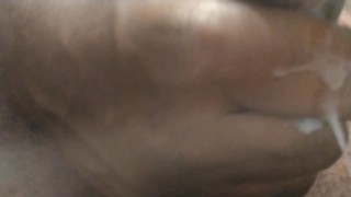 Black guy rubbing one out