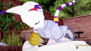 Digimon Pokemon Furry Yaoi - Cinderace x Gatomon hard sex