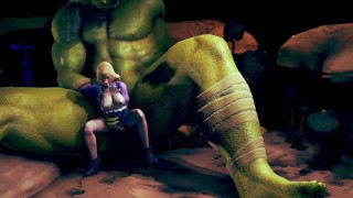 Big ork fucking beautiful princess - 3d hentai animation
