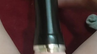 Fuck machine drills my cock