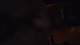 Sex machine pounds my ass with a 9 in dildo at high speed