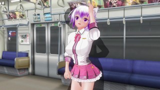 3D HENTAI Schoolgirl didn't wear panties on the train (Part 1)