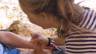 My hot teen girlfriend gave me an amazing blowjob on the top of a greek mountain!