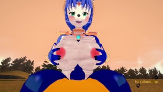 Star Fox Pokemon Furry Hentai - POV Krystal x Lucario Boobjob blowjob and fucked