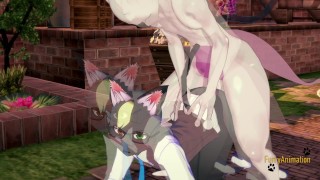 Aimal Crossing Pokemon Pokemon Furry Yaoi - Mewtwo x Raymond Handjob and fucked