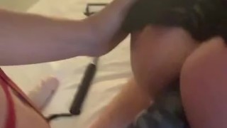 Muscular cuck takes a big black cock! Pegged by his MILF!