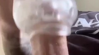 Pumping cum inside new fleshlight toy