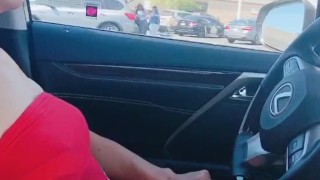 Cumming in the parking lot