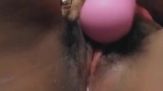 HORNY EBONY MILF GODDESS LIA SHOWS OFF HAIRY PUSSY WITH DRIED JUICES & PLAYS WITH PLEASURE WAND