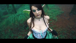 Naughty elf in the forest