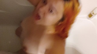 Dildo Riding in the Shower