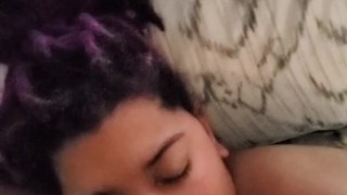 girl with locs gets face fucked