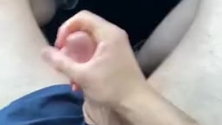 Trip to the beach got dirty in car, jerking off with oil 