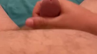 Closeup of fat guy wanking his tiny cock