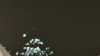 HOT BABE PEEING - pissing into water at night